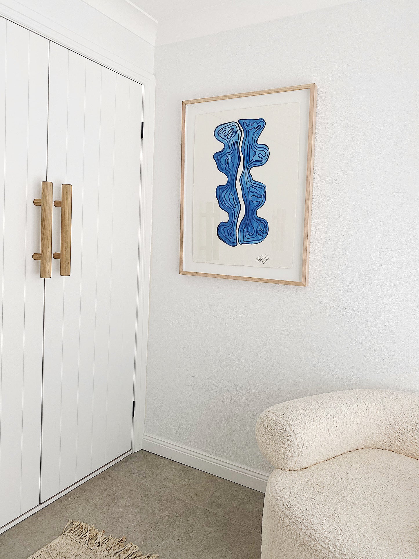 "Awe" - Original Acrylic on Indian hand-pressed Khadi Paper, Framed in Tasmanian Oak. 710mm x 900mm