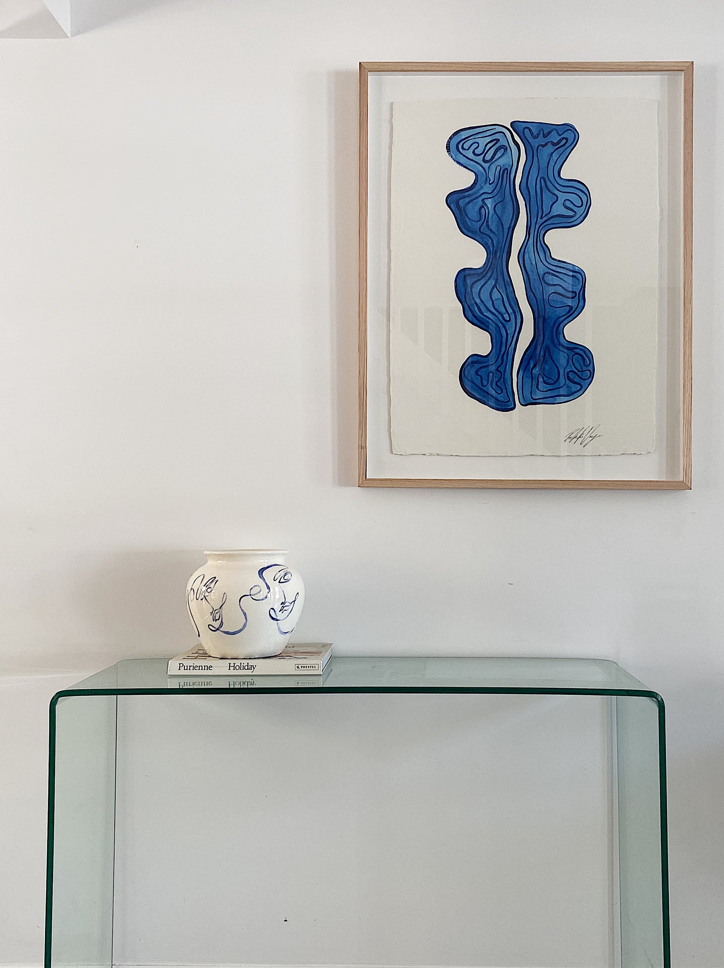 "Awe" - Original Acrylic on Indian hand-pressed Khadi Paper, Framed in Tasmanian Oak. 710mm x 900mm