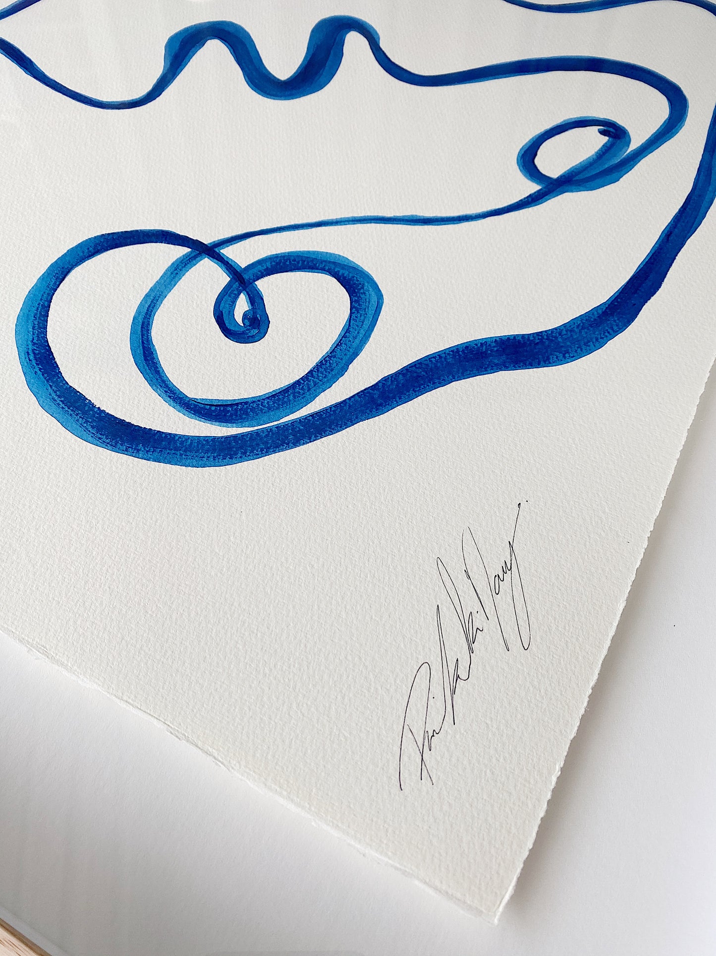 "Bold In Calm" - Original Acrylic on 300gsm Cold Pressed Paper, Framed in Tasmanian Oak. 710mm x 900mm