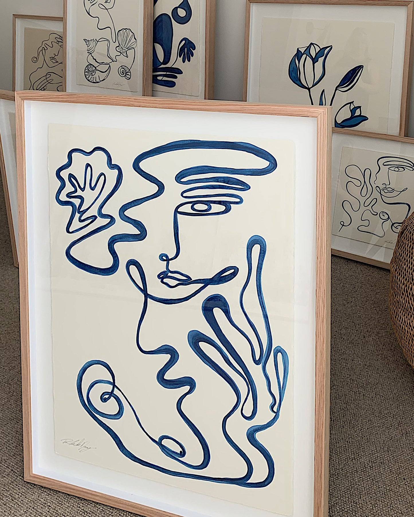 "Bold In Calm" - Original Acrylic on 300gsm Cold Pressed Paper, Framed in Tasmanian Oak. 710mm x 900mm