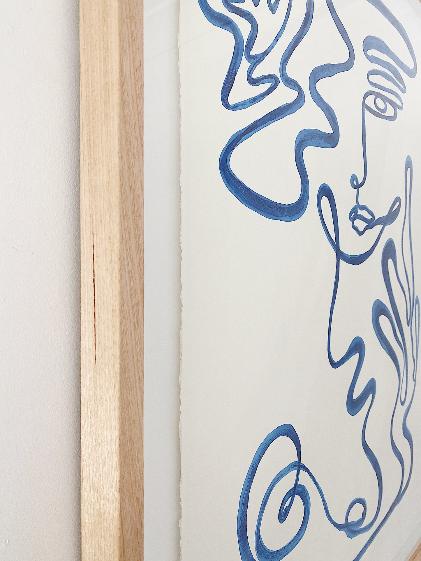 "Bold In Calm" - Original Acrylic on 300gsm Cold Pressed Paper, Framed in Tasmanian Oak. 710mm x 900mm