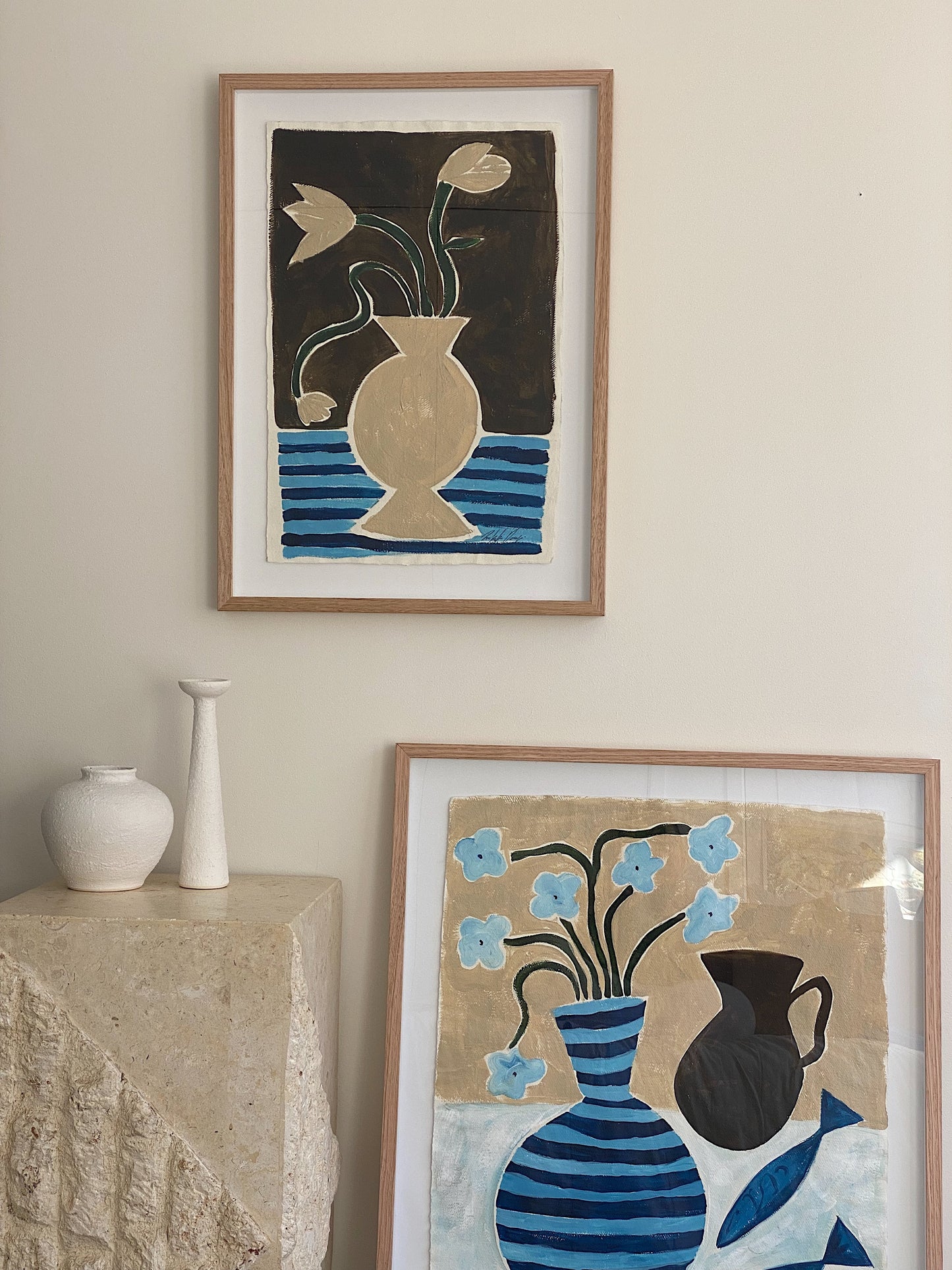 "The way home" - Original acrylic on Cotton Khadi paper, Framed in Tasmanian Oak, 520mm x 700mm.