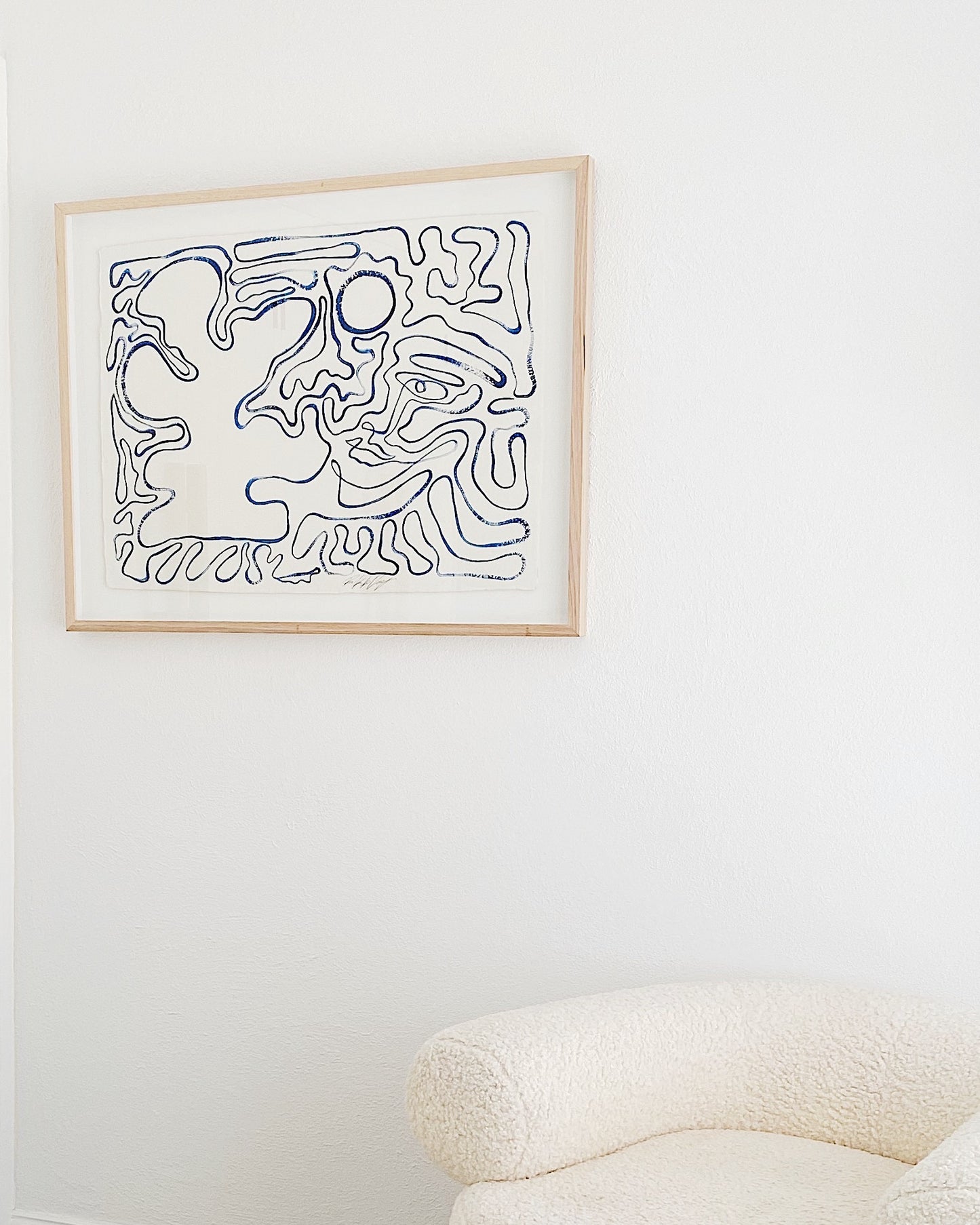 "Navigation" - Original Acrylic on Indian hand-pressed Khadi Paper, Framed in Tasmanian Oak. 710mm x 900mm