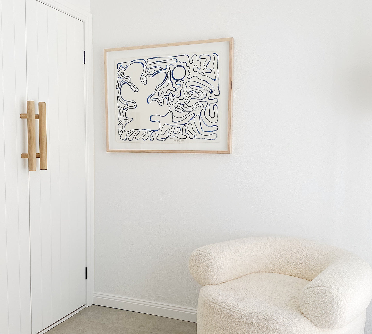 "Navigation" - Original Acrylic on Indian hand-pressed Khadi Paper, Framed in Tasmanian Oak. 710mm x 900mm