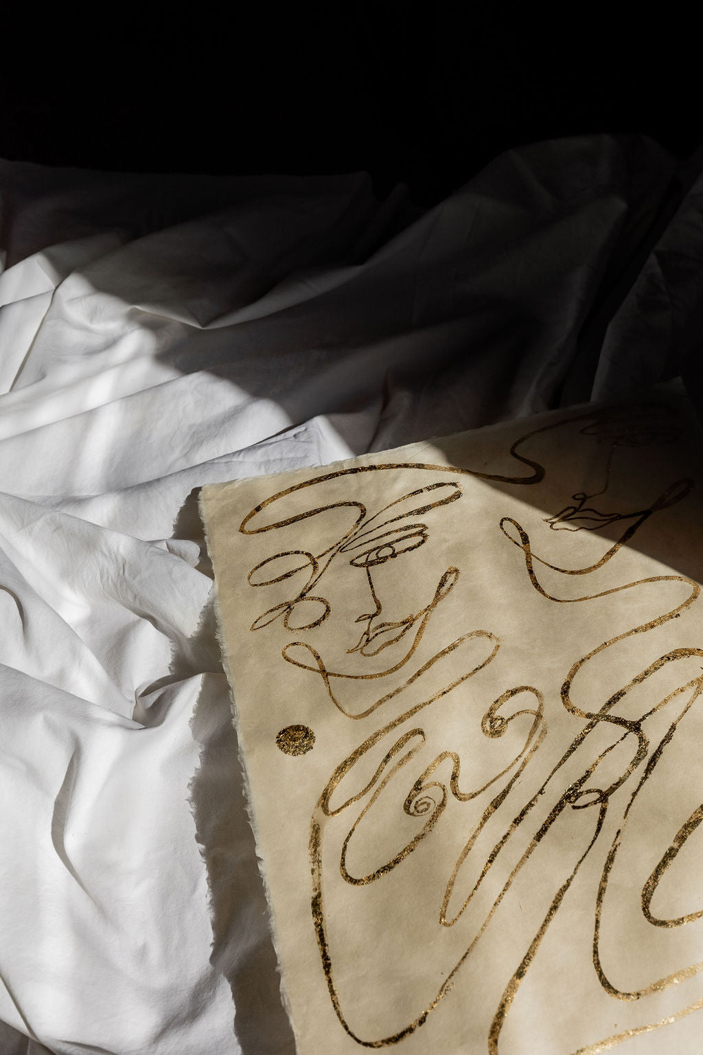 Instant - Gold leaf on Japanese Awagami Washi paper.