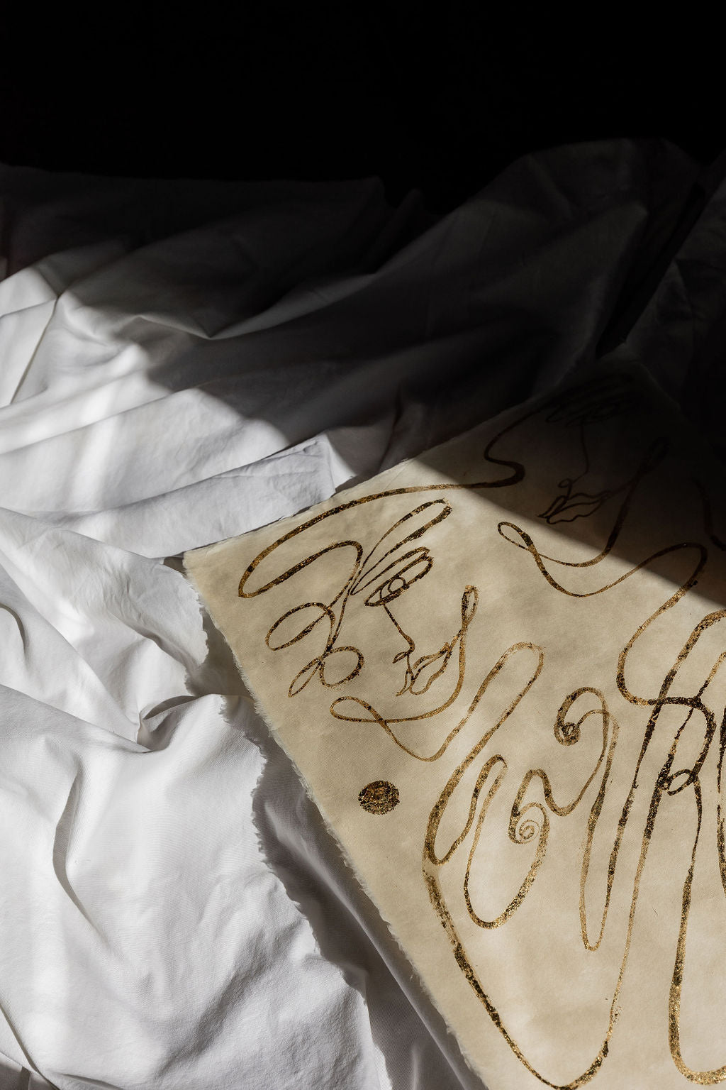 Instant - Gold leaf on Japanese Awagami Washi paper.