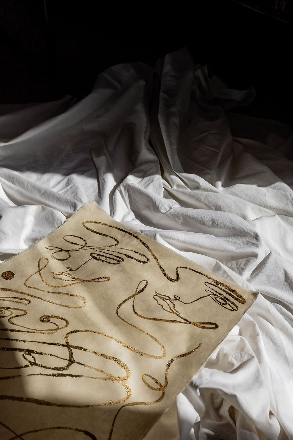 Instant - Gold leaf on Japanese Awagami Washi paper.