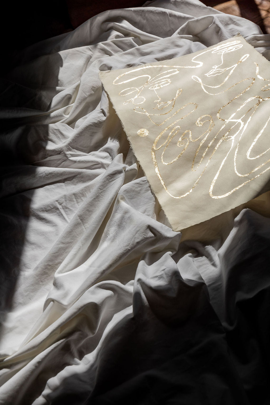 Instant - Gold leaf on Japanese Awagami Washi paper.