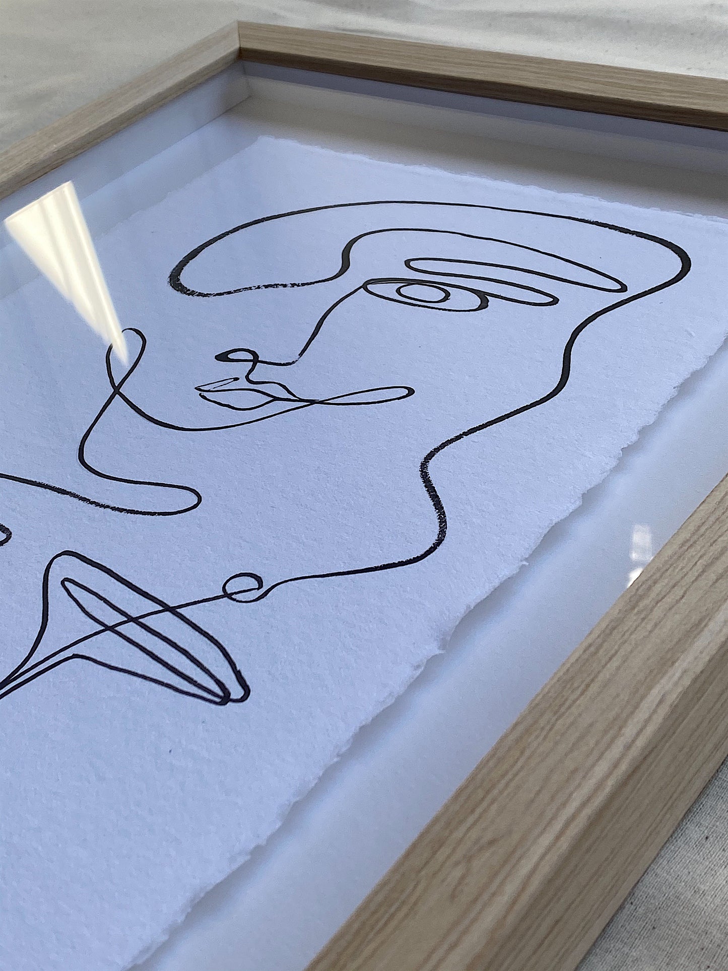 Martini on a pleather couch - Acrylic on cotton paper. Framed. 410mm x 320mm