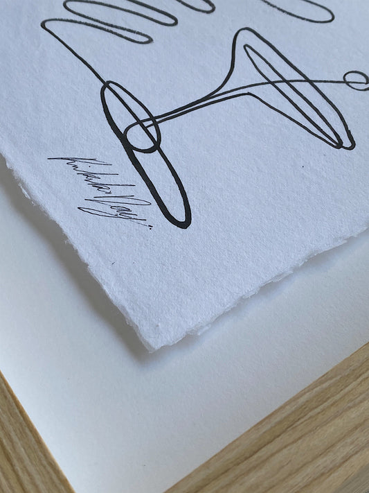 Martini on a pleather couch - Acrylic on cotton paper. Framed. 410mm x 320mm