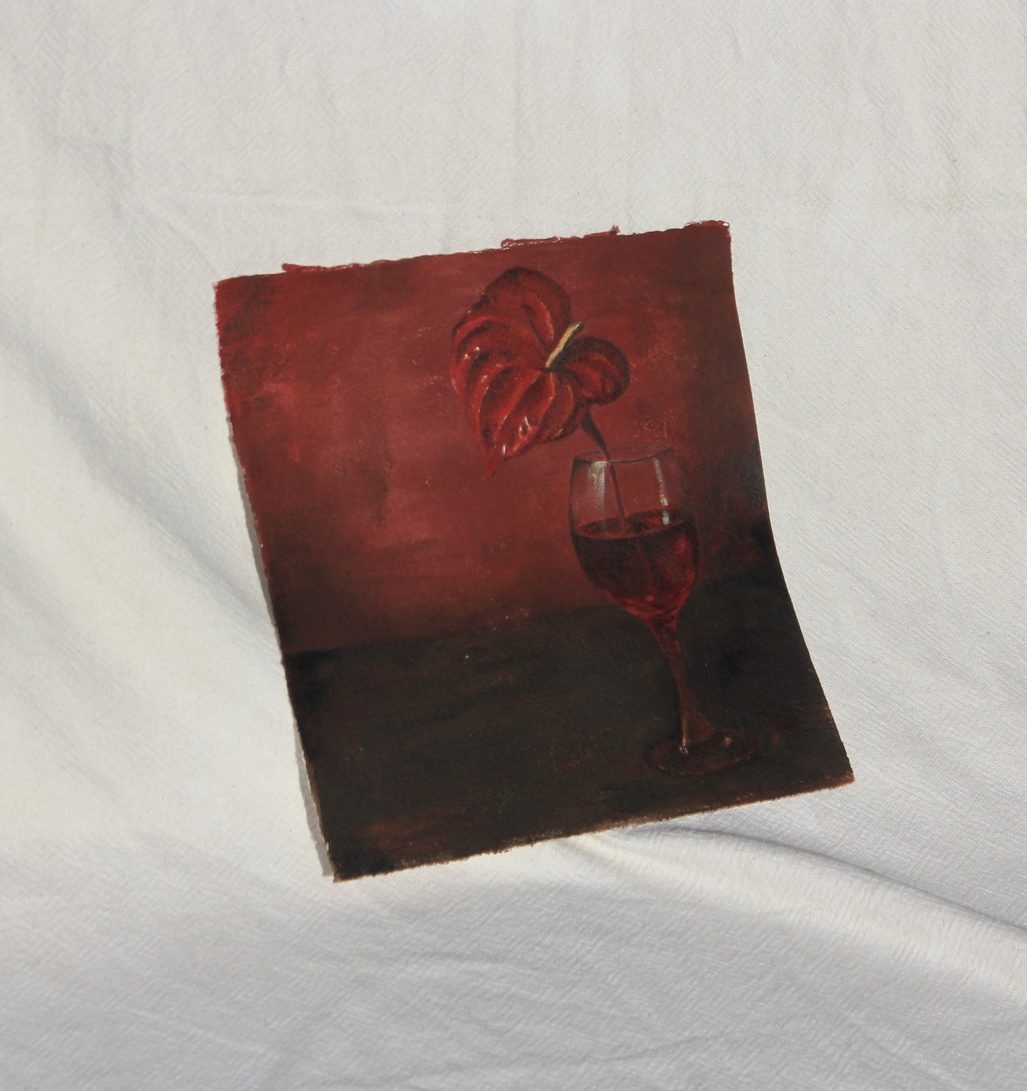 ANTHURIUM DRINKING WINE Original Still life.