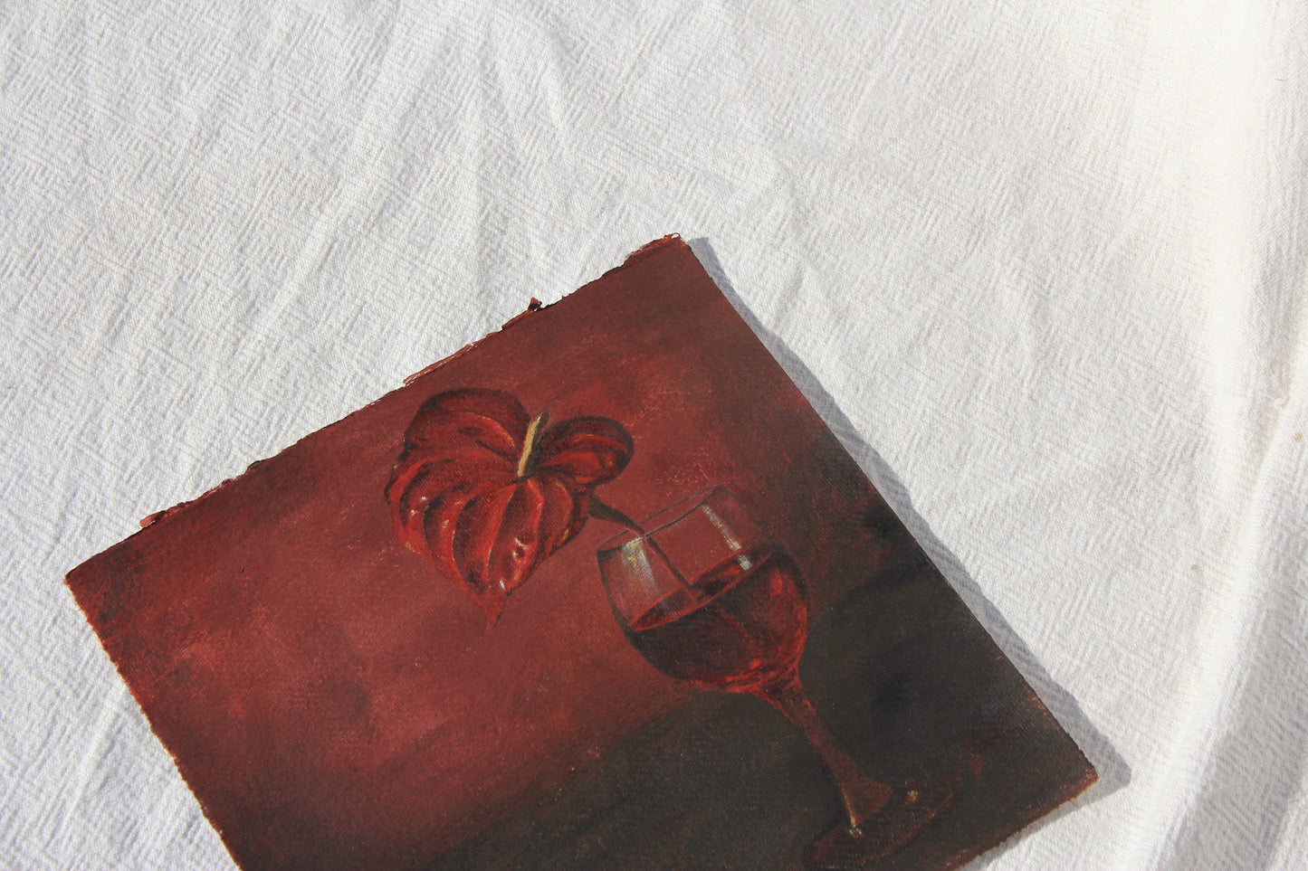 ANTHURIUM DRINKING WINE Original Still life.