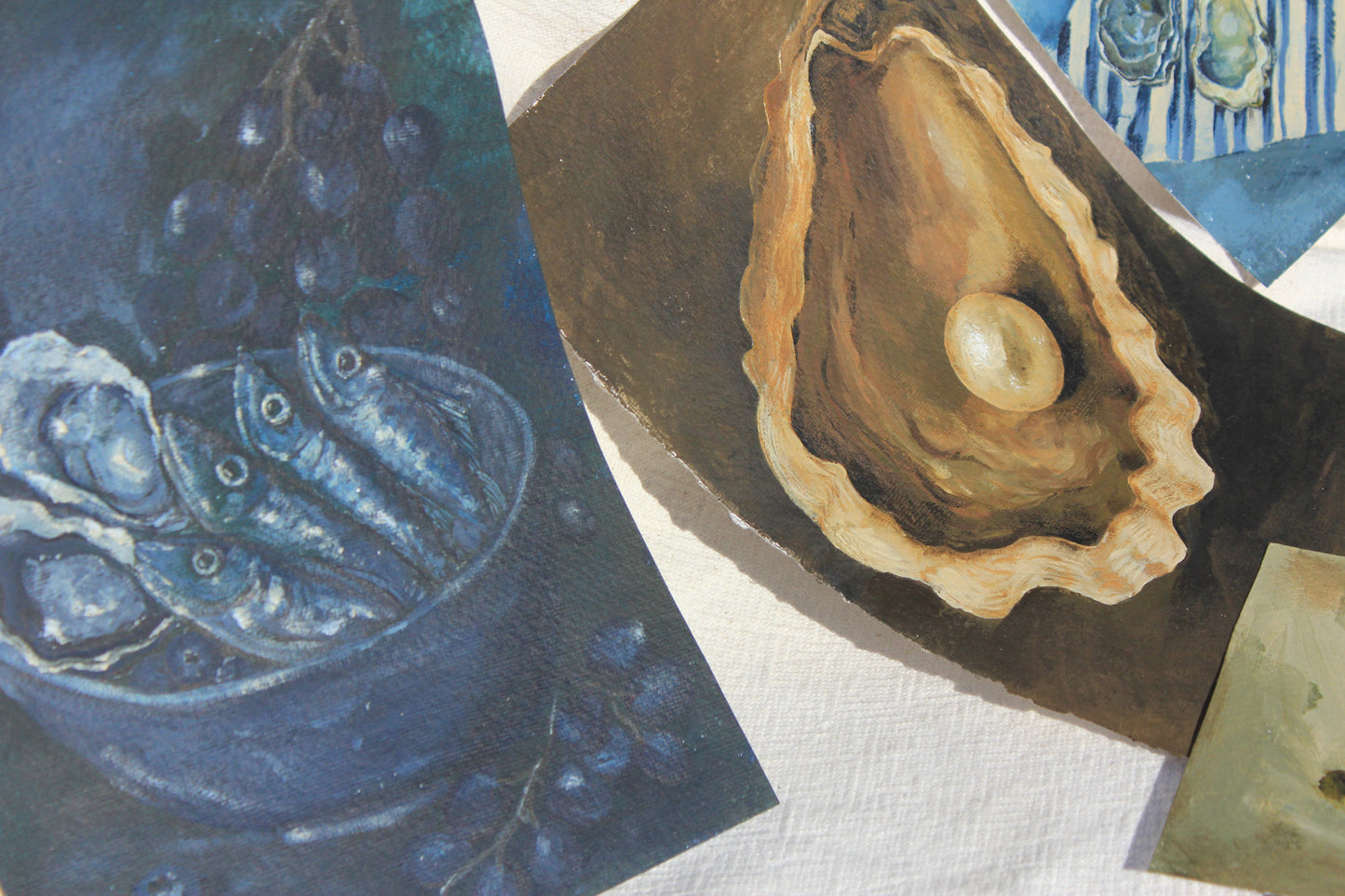 BLUE SARDINES Original Still life.