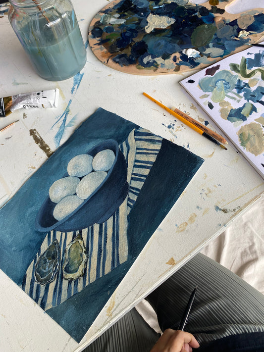EGGS + OYSTER Original Still life.