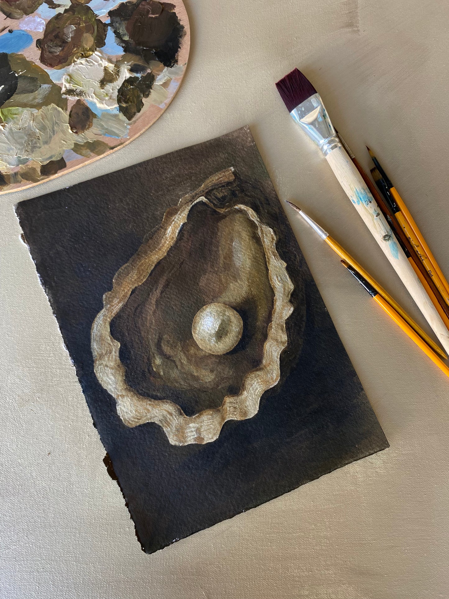 HERE FOR THE PEARL Original Still life.