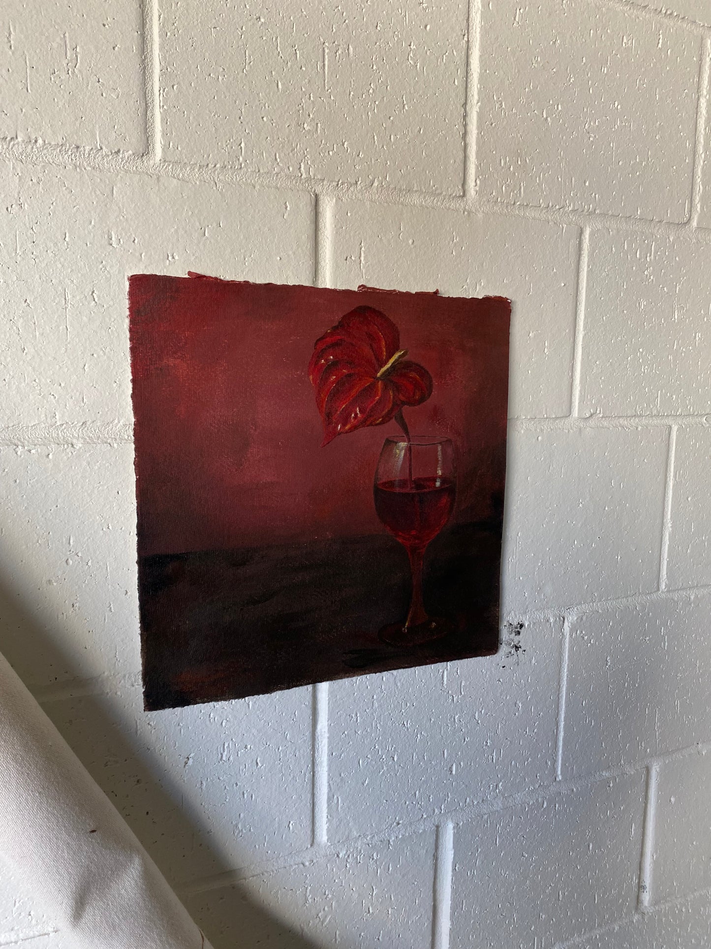 ANTHURIUM DRINKING WINE Original Still life.