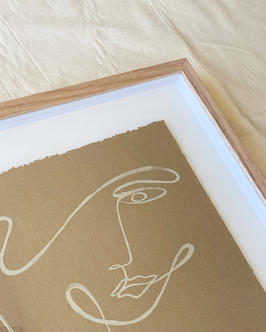 "3pm" - Original, Acrylic on 300gsm Cold Pressed Paper, Framed in Tasmanian Oak. 520mm x 710mm