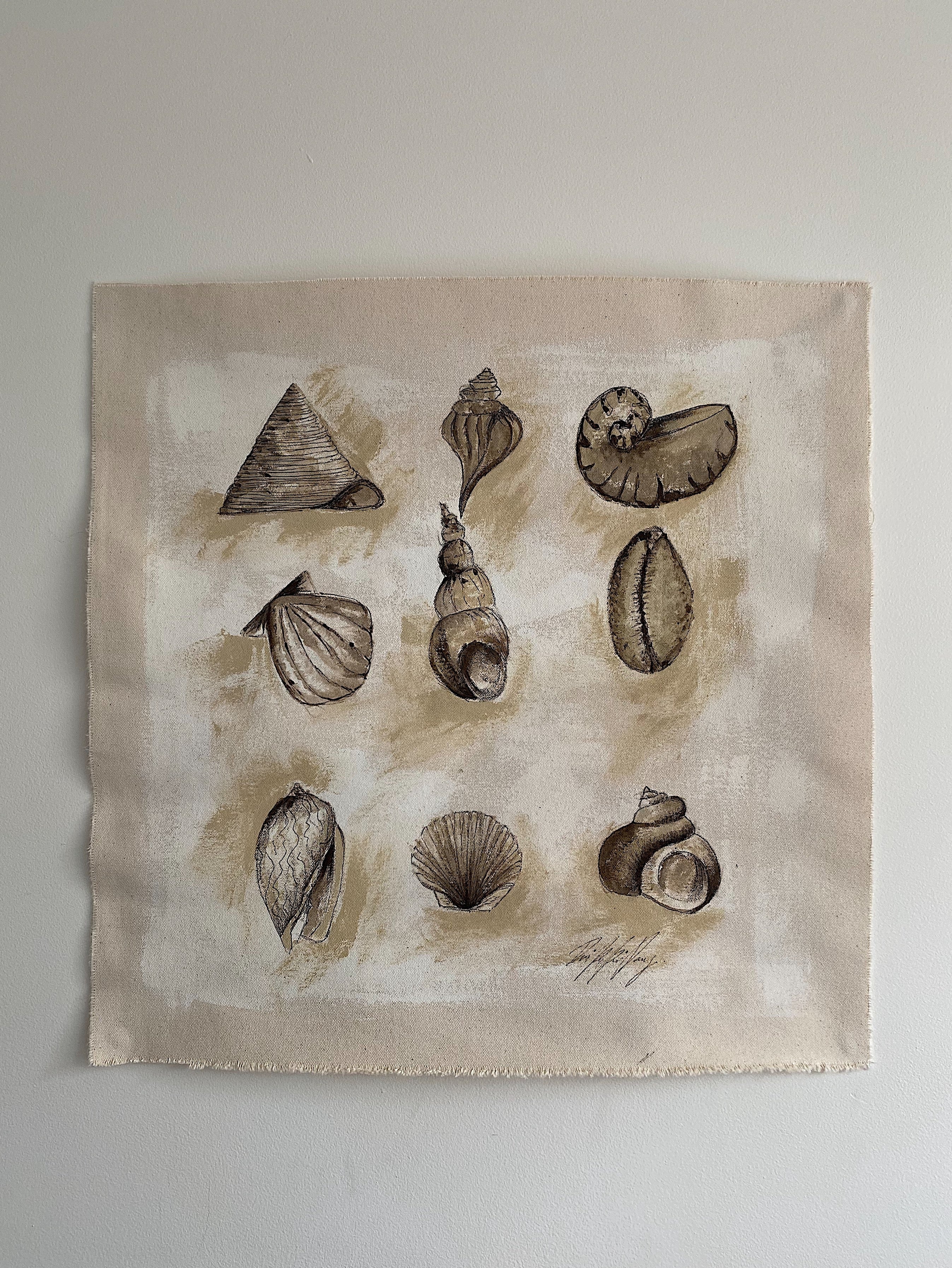 Collections - Acrylic on thick raw seamed cotton canvas. Framed or unframed if preferred.
