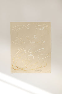 Holding Hands - Gold leaf on Japanese Awagami Washi paper.
