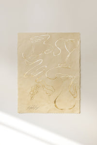 Sangria - Gold leaf on Japanese Awagami Washi paper.