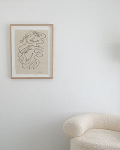 "Significant other"  -  Original Acrylic on cotton raw edged fabric, Framed in Tasmanian Oak. 760mm x 620mm